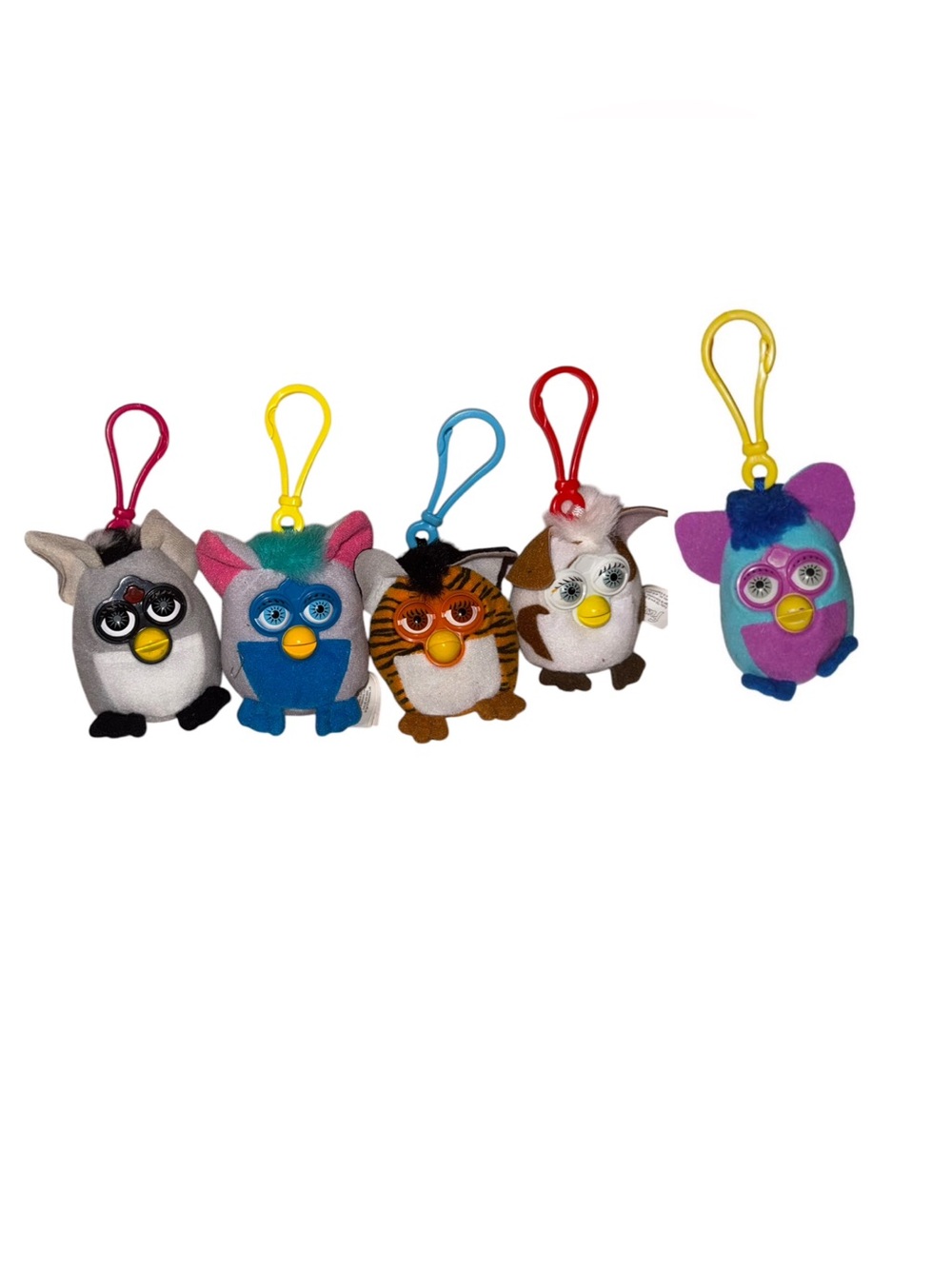 Lot of vintage furby clip on plush